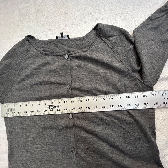 Lafayette 148 New York Women's Gray Wool Cardigan Sweater Button Front Large - Picture 6 of 7